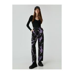 Koton Baggy Trousers Wide Leg Patterned Pocket Detailed