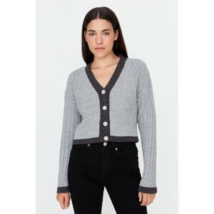 Trendyol Cardigan - Gray - Fitted