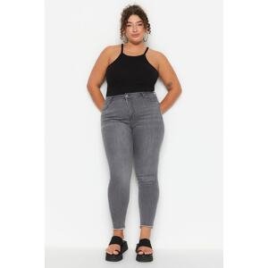 Trendyol Curve Plus Size Jeans - Gray - Skinny