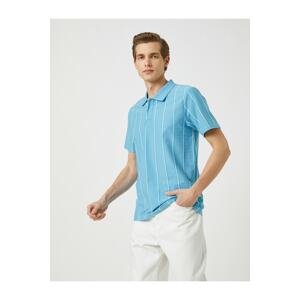 Koton Polo Neck T-Shirt, Slim Fit, Button Detailed Cotton.