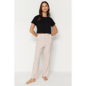 Trendyol Powder-Multicolored Polka Dot Cotton-Knitted Pajamas Bottoms