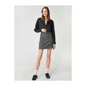 Koton Stitched Mini Skirt With Zipper