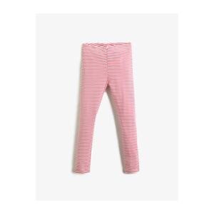 Koton Ribbed Leggings Elastic Waist with Button Detail.