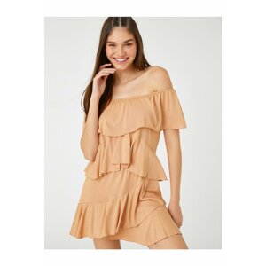 Koton Ruffle Detailed Mini Jumpsuit Off The Shoulder