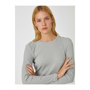 Koton Long Sleeved T-Shirt with Button Detail