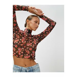 Koton Crop Floral See-through T-Shirt