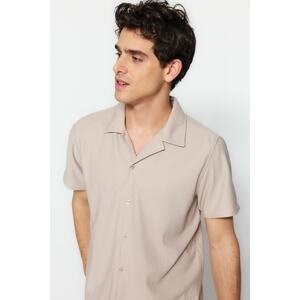 Trendyol Stone Regular Fit Wide Collar Summer Shirt