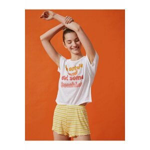 Koton Pajama Set - Multicolor - Slogan