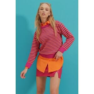Trend Alaçatı Stili Sweater - Rosa - Regular fit