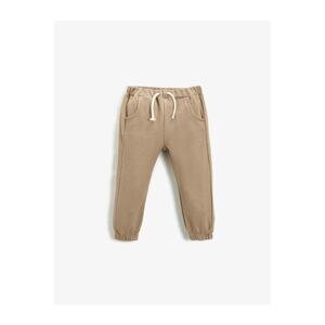 Koton Basic Jogger Sweatpants with Tie Waist, Pockets, Textured.