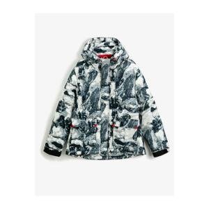 Koton Patterned Anorak Jacket With Hooded Waterproof