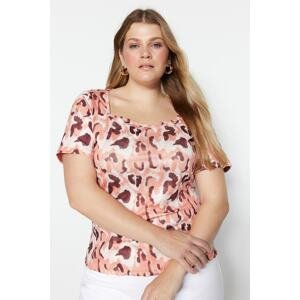 Trendyol Curve Plus Size Blouse - Brown - Fitted