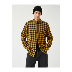 Koton Men's Yellow Checkered Shirt