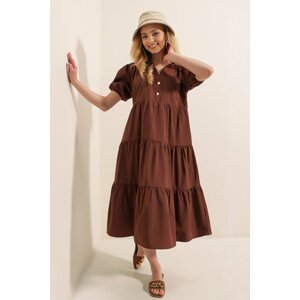 Bigdart 1937 Brown Watermelon Dress in Layers with Arms