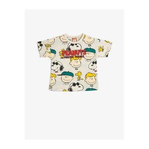 Koton Snoopy Licensed T-Shirt Short Sleeve Crew Neck Cotton