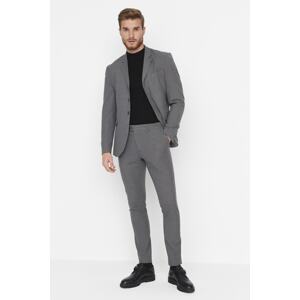 Trendyol Gray Men's Slim Fit Pique Classic Trousers