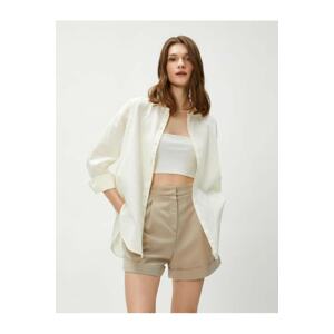 Koton Oversized Linen Shirt With Long Sleeves
