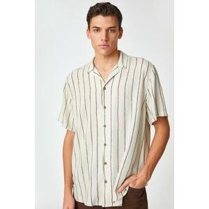 Koton Summer Shirt Turndown Collar Short Sleeve