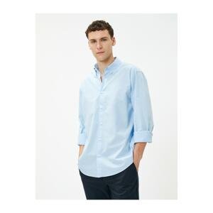Koton Basic Shirt Classic Collar Long Sleeved Buttoned Cotton Non Iron