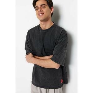 Trendyol Limited Edition férfi plus size oversize ffaped effect 100% pamut kényelmes póló.