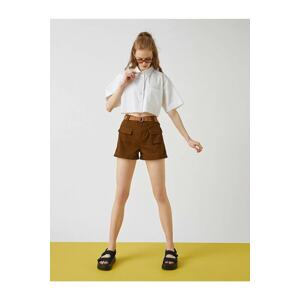 Koton Shorts - Brown - High Waist