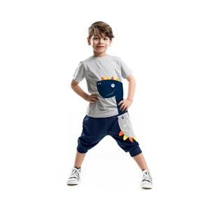 Denokids Zipper Dino Boy's T-shirt Capri Shorts Set