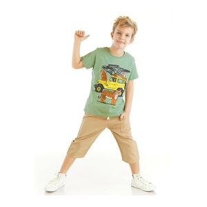 Mushi Safari Boy Green T-shirt Gabardine Beige Capri Shorts Summer Suite