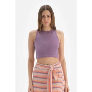 Dagi Lilac Ribbed Crop