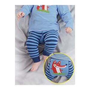 Denokids Fox Baby Boy Knitted Blue Leggings-Pants