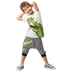 Denokids Pizza Krokodil fiú póló Capri rövidnadrág szett