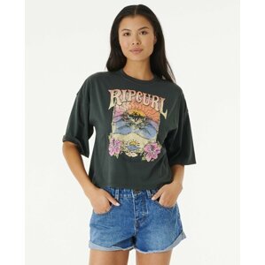 T-Shirt Rip Curl BARRELLED HERITAGE CROP Washed Black