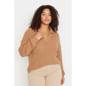 Trendyol Curve Plus Size Sweater - Braun - Relaxed fit