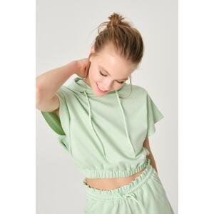 Dagi Mint Green Crop Hoodie