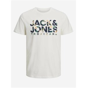 White Mens T-Shirt Jack & Jones Becs - Men