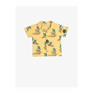 Koton Crocodile Print Shirt Short Sleeved Cotton