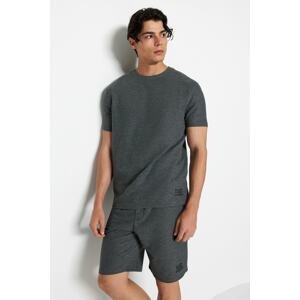 Trendyol Men's Anthracite Regular Fit Textured Knitted Pajamas Set