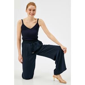 Koton Pants - Navy blue - Wide leg