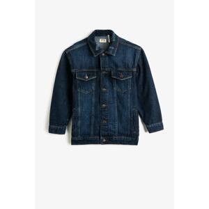 Koton Boys' Denim Jacket with Flap Pocket Detailed, Long Sleeve with Cuffs Cotton