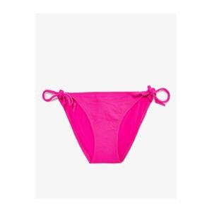 Koton Brazilian Bikini Bottom Basic Textured Side Tie Detail