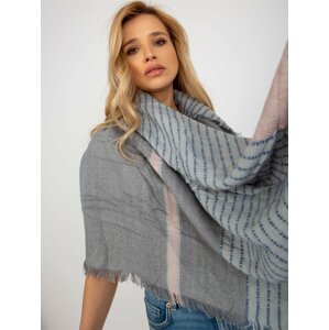 Grey and light pink patterned scarf