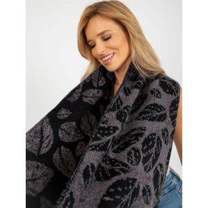 Dark grey and black women's winter scarf