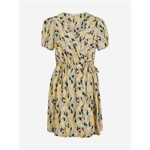 Light yellow lady patterned dress VILA Jackie - Women