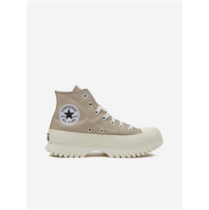 Beige Womens Ankle Sneakers on the Converse Platform Chuck Taylor - Women