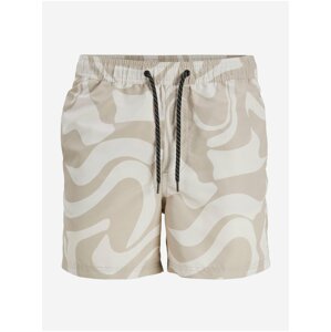 Beige Mens Patterned Swimwear Jack & Jones Fiji - Men