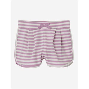 White Pink Girly Striped Shorts name it Jia - Girls