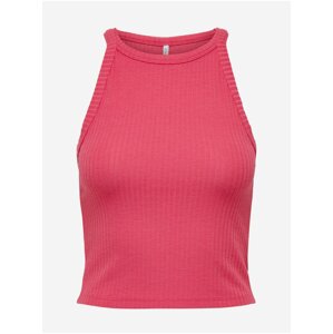 Dark pink Womens Ribbed Basic Top ONLY Emma - Women