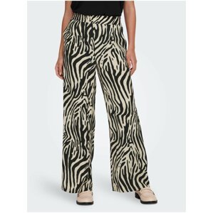 Black and Beige Ladies Patterned Trousers JDY Camille - Ladies