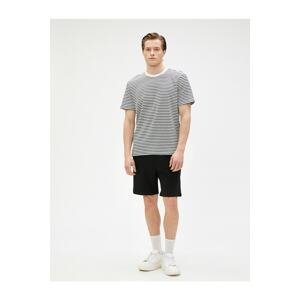 Koton Basic Bermuda Shorts with Lace-Up Waist, Pocket Detailed Slim Fit.