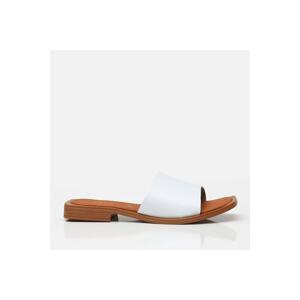 Yaya by Hotiç White Women's Sandals &; Slippers From Genuine Leather