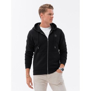 Ombre Unbuttoned men's HOODIE sweatshirt in a pleasant knit fabric - black